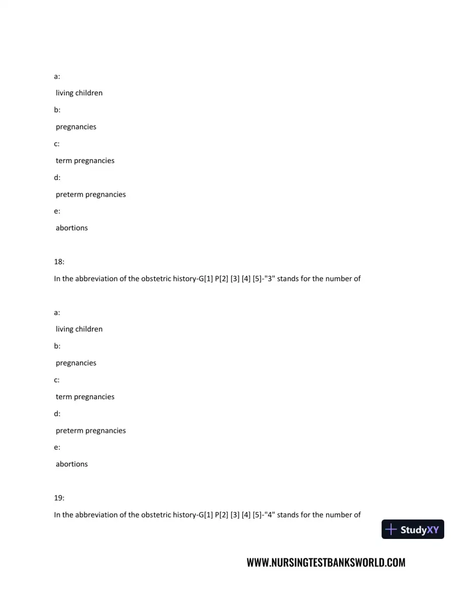 Test Bank For Beckmann and Ling's Obstetrics Gynecology, 8th Edition, page 10