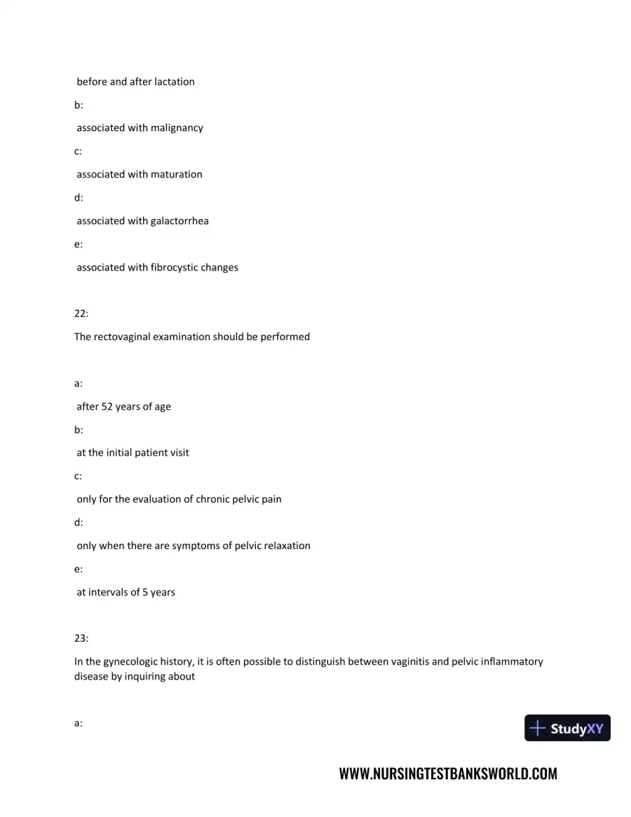 Test Bank For Beckmann and Ling's Obstetrics Gynecology, 8th Edition, page 12