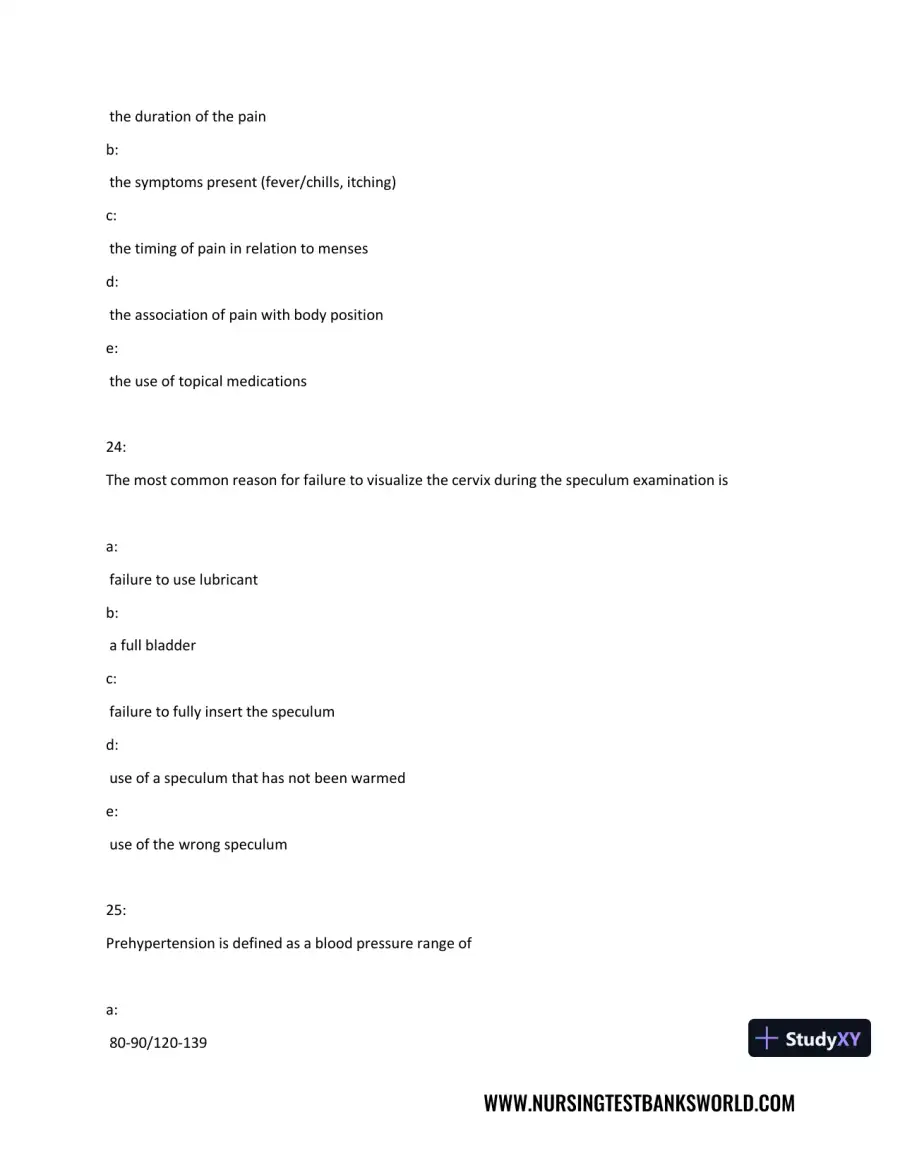 Test Bank For Beckmann and Ling's Obstetrics Gynecology, 8th Edition, page 13