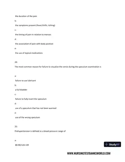 Test Bank For Beckmann and Ling's Obstetrics Gynecology, 8th Edition - Page 13 preview image