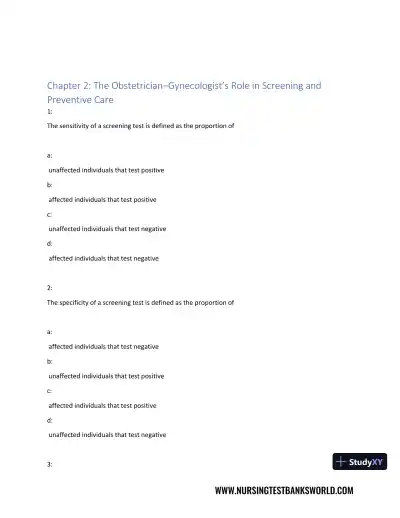 Test Bank For Beckmann and Ling's Obstetrics Gynecology, 8th Edition - Page 15 preview image