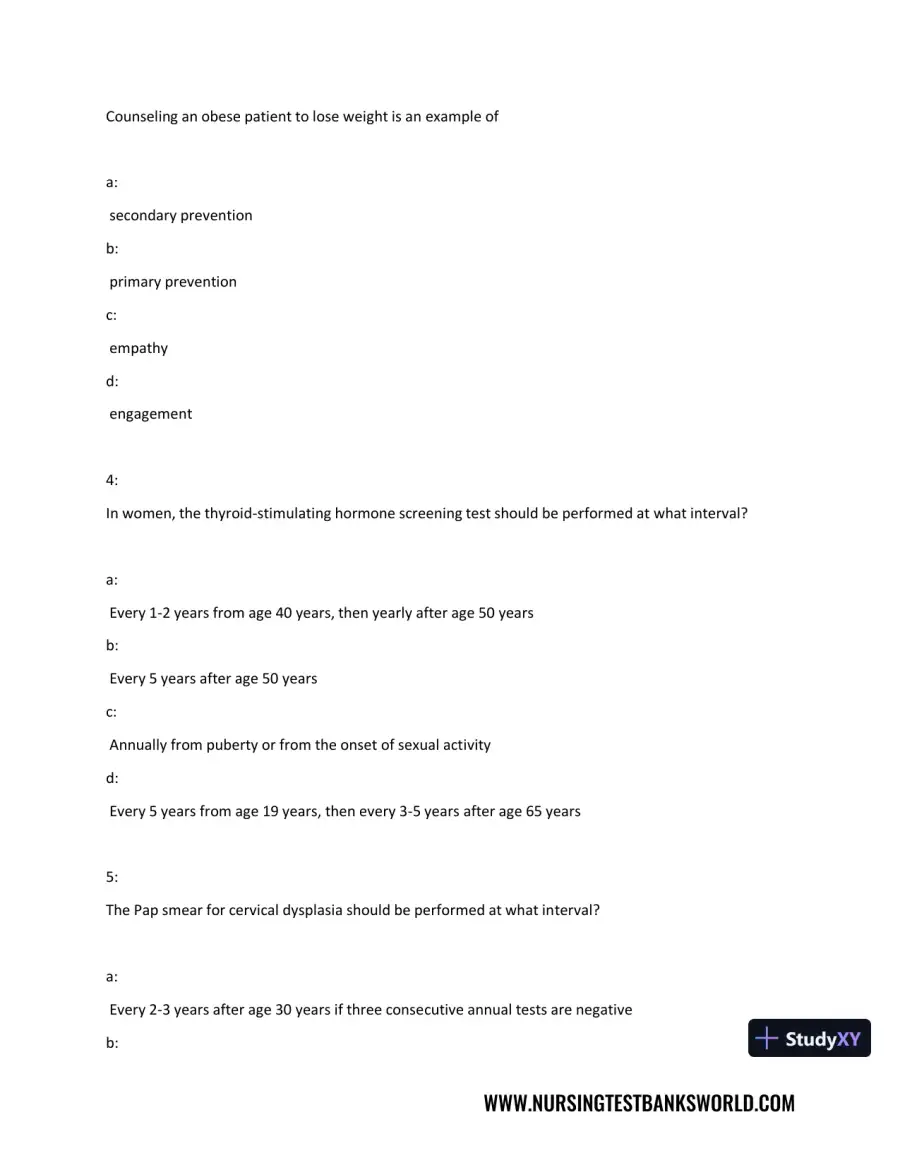 Test Bank For Beckmann and Ling's Obstetrics Gynecology, 8th Edition, page 16