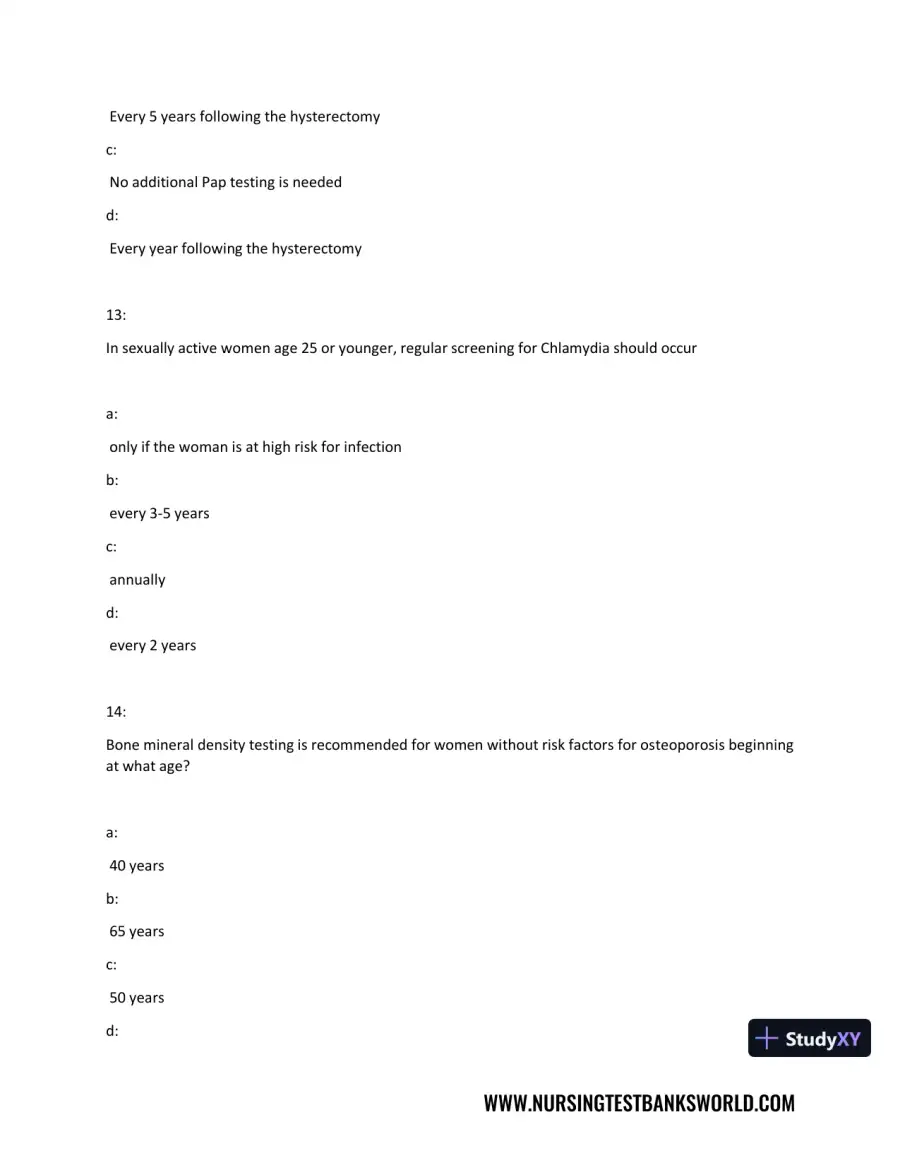 Test Bank For Beckmann and Ling's Obstetrics Gynecology, 8th Edition, page 20