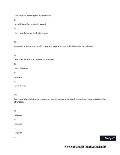 Test Bank For Beckmann and Ling's Obstetrics Gynecology, 8th Edition - Page 20 preview image
