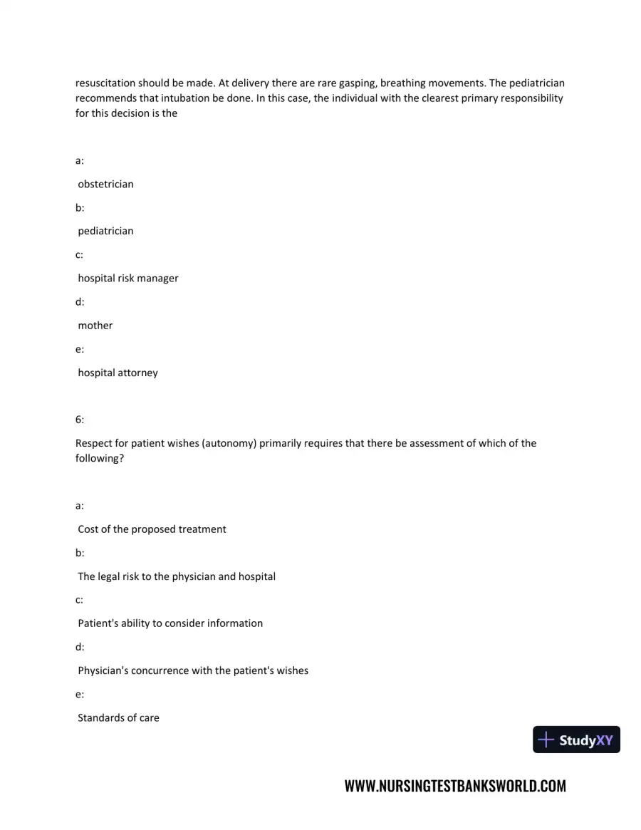 Test Bank For Beckmann and Ling's Obstetrics Gynecology, 8th Edition, page 24