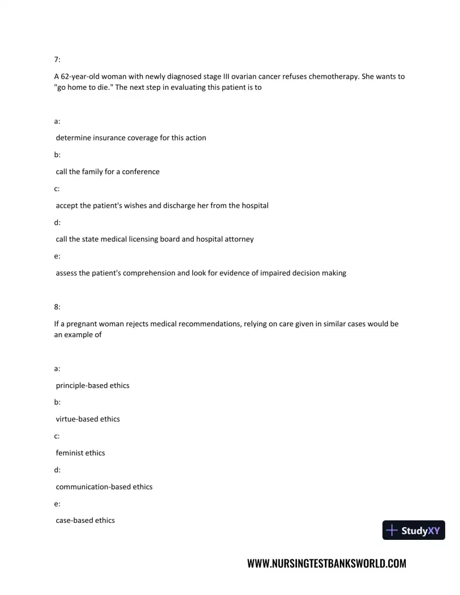 Test Bank For Beckmann and Ling's Obstetrics Gynecology, 8th Edition, page 25