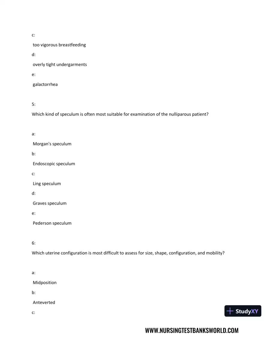 Test Bank For Beckmann and Ling's Obstetrics Gynecology, 8th Edition, page 4