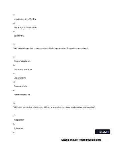 Test Bank For Beckmann and Ling's Obstetrics Gynecology, 8th Edition - Page 4 preview image