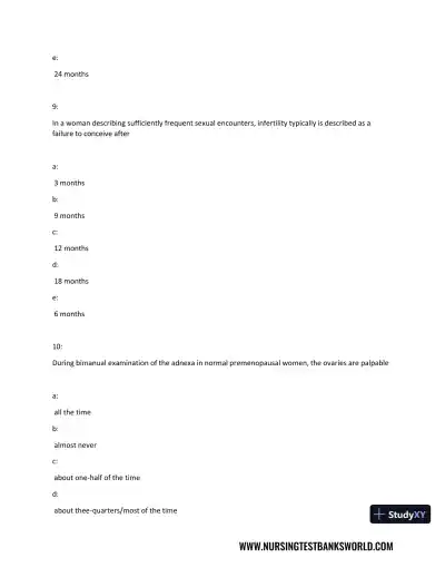 Test Bank For Beckmann and Ling's Obstetrics Gynecology, 8th Edition - Page 6 preview image