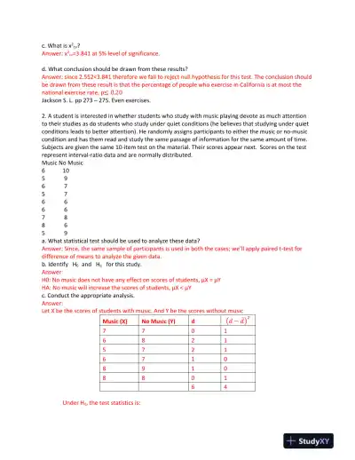 Statistical Analysis of Experimental Research: Hypothesis Testing and Confidence Intervals - Page 4 preview image