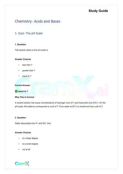 Chemistry - Acids and Bases - Page 1 preview image