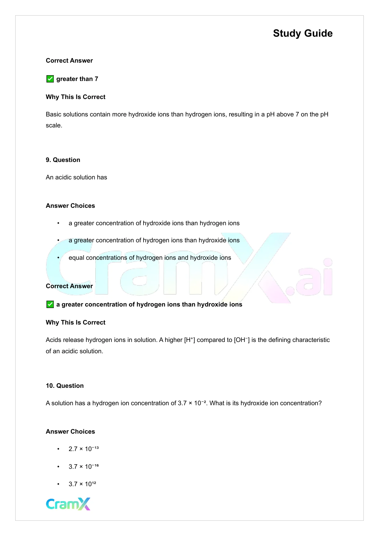 Chemistry - Acids and Bases - Page 5 preview image