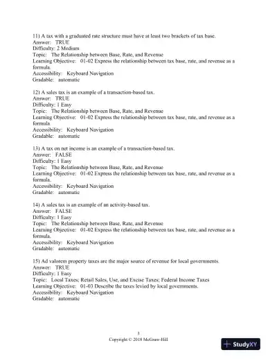 Principles of Taxation for Business and Investment Planning 2018 Edition 21st Edition Test Bank - Page 15 preview image