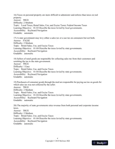 Principles of Taxation for Business and Investment Planning 2018 Edition 21st Edition Test Bank - Page 16 preview image