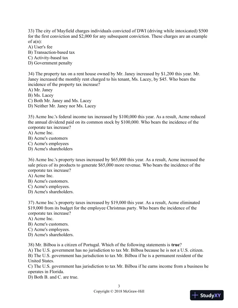 Principles of Taxation for Business and Investment Planning 2018 Edition 21st Edition Test Bank, page 4