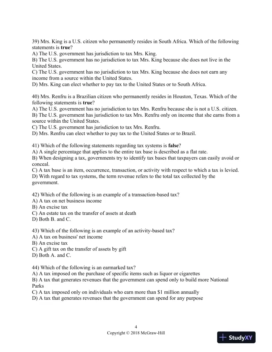 Principles of Taxation for Business and Investment Planning 2018 Edition 21st Edition Test Bank, page 5