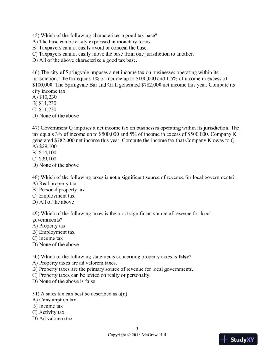 Principles of Taxation for Business and Investment Planning 2018 Edition 21st Edition Test Bank, page 6