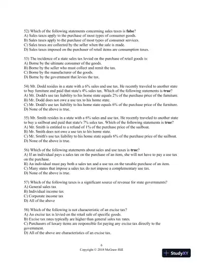 Principles of Taxation for Business and Investment Planning 2018 Edition 21st Edition Test Bank - Page 7 preview image