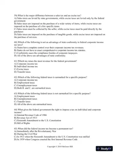 Principles of Taxation for Business and Investment Planning 2018 Edition 21st Edition Test Bank - Page 8 preview image