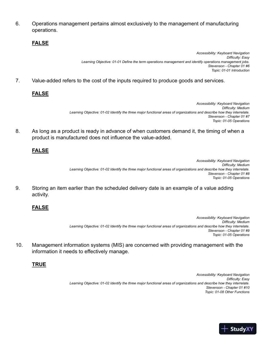 Operations Management, 5th Canadian Edition Test Bank, page 13
