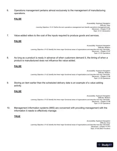 Operations Management, 5th Canadian Edition Test Bank - Page 13 preview image