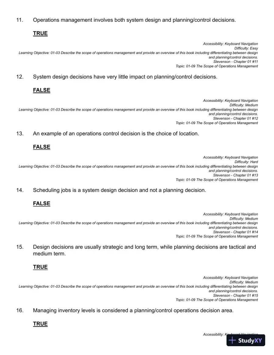 Operations Management, 5th Canadian Edition Test Bank, page 14