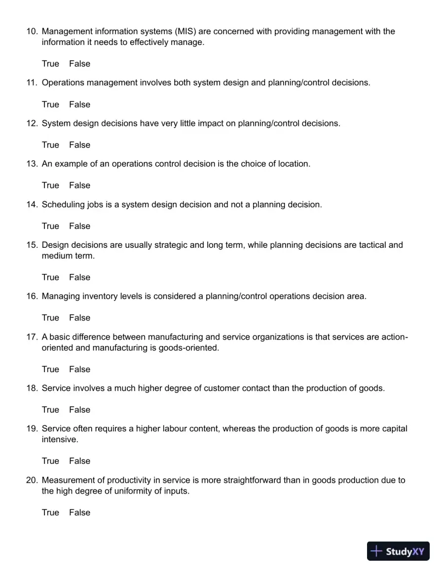 Operations Management, 5th Canadian Edition Test Bank, page 3