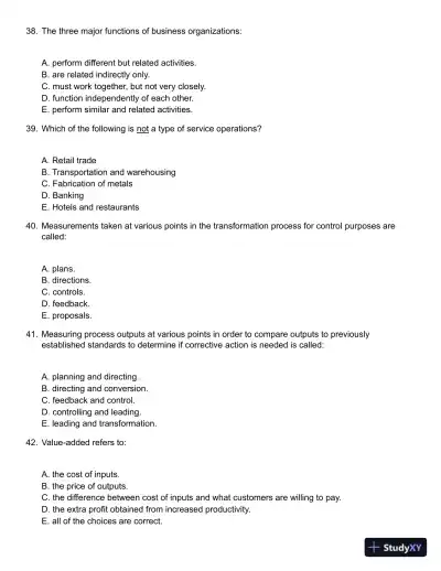 Operations Management, 5th Canadian Edition Test Bank - Page 6 preview image