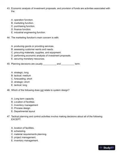 Operations Management, 5th Canadian Edition Test Bank - Page 7 preview image