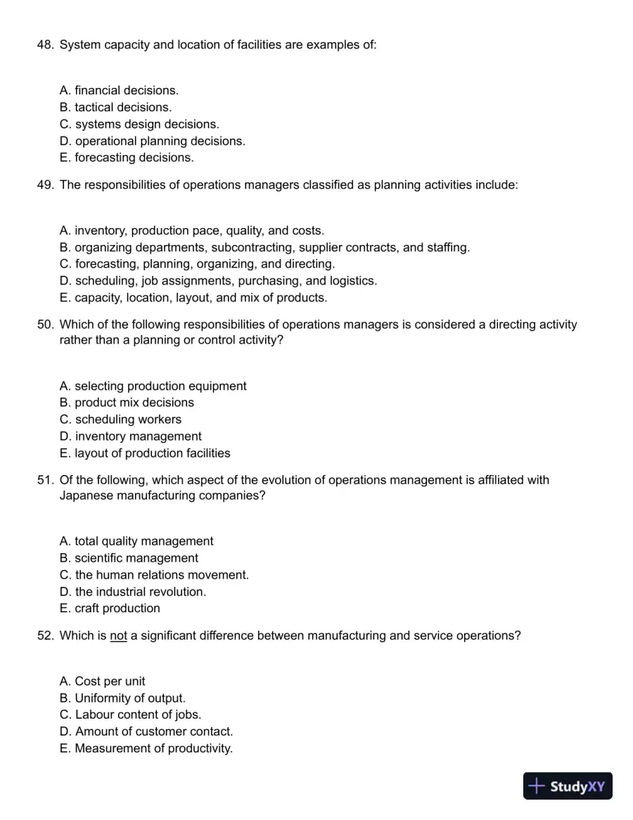 Operations Management, 5th Canadian Edition Test Bank, page 8