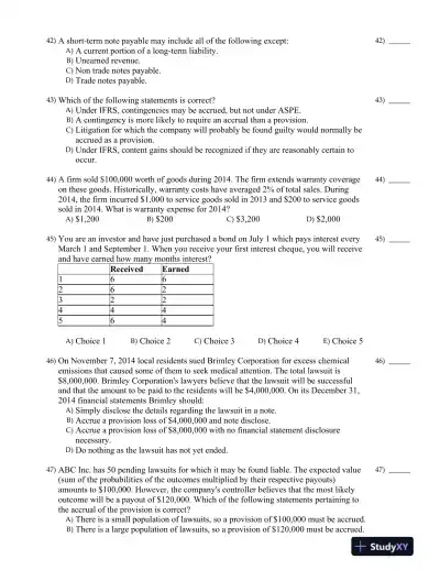 Intermediate Accounting Volume 2 Seventh Canadian Edition Test Bank - Page 5 preview image