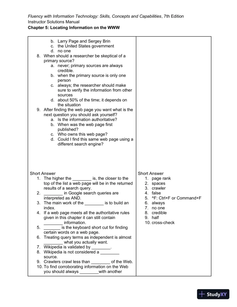 Solution Manual for Fluency With Information Technology, 7th Edition, page 18