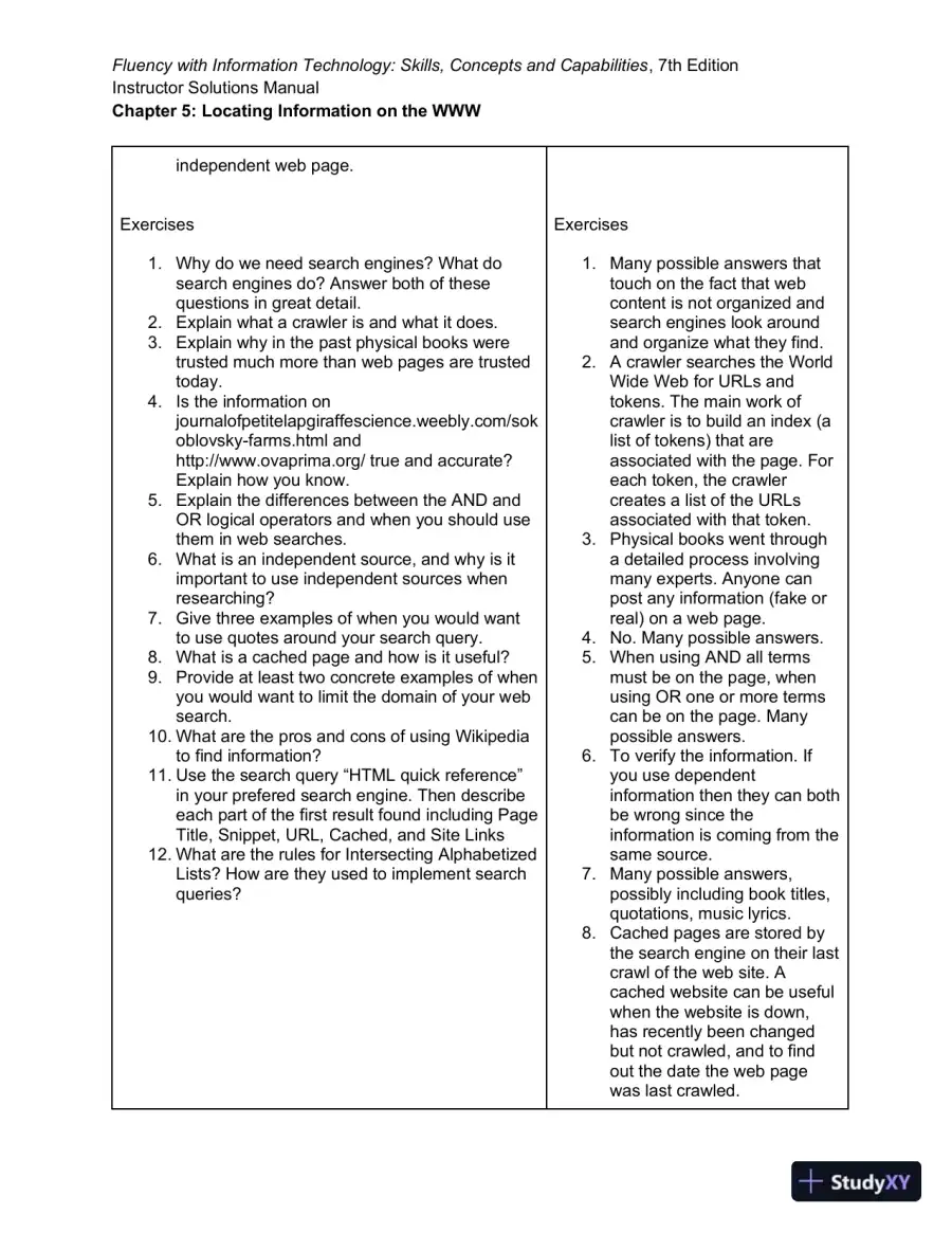 Solution Manual for Fluency With Information Technology, 7th Edition, page 19
