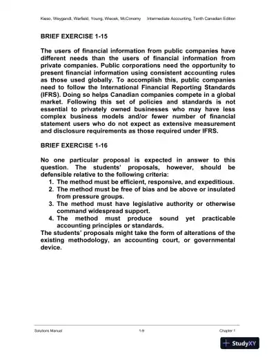 Solution Manual for Intermediate Accounting Volume 1, Tenth Canadian Edition - Page 10 preview image