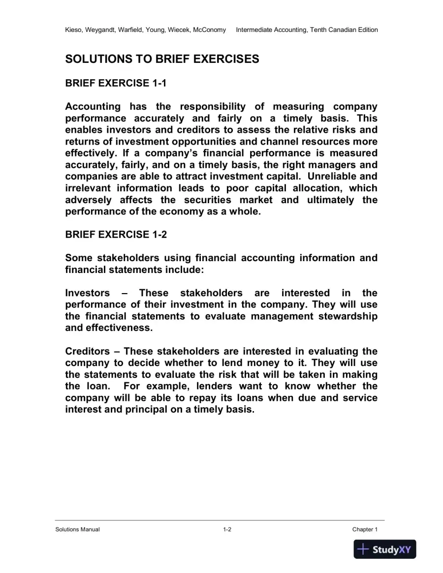 Solution Manual for Intermediate Accounting Volume 1, Tenth Canadian Edition, page 3