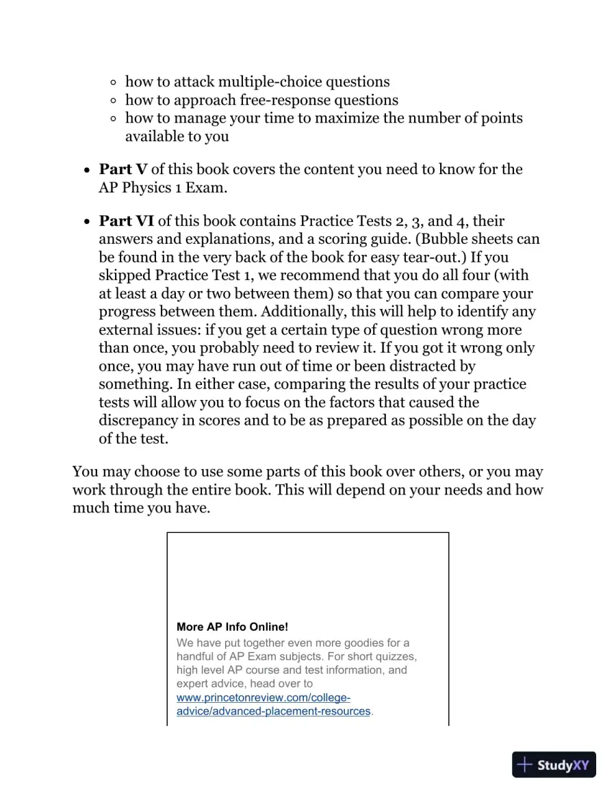Cracking the AP Physics 1 Exam 2020, Premium Edition: 5 Practice Tests + Complete Content Review (2019), page 20