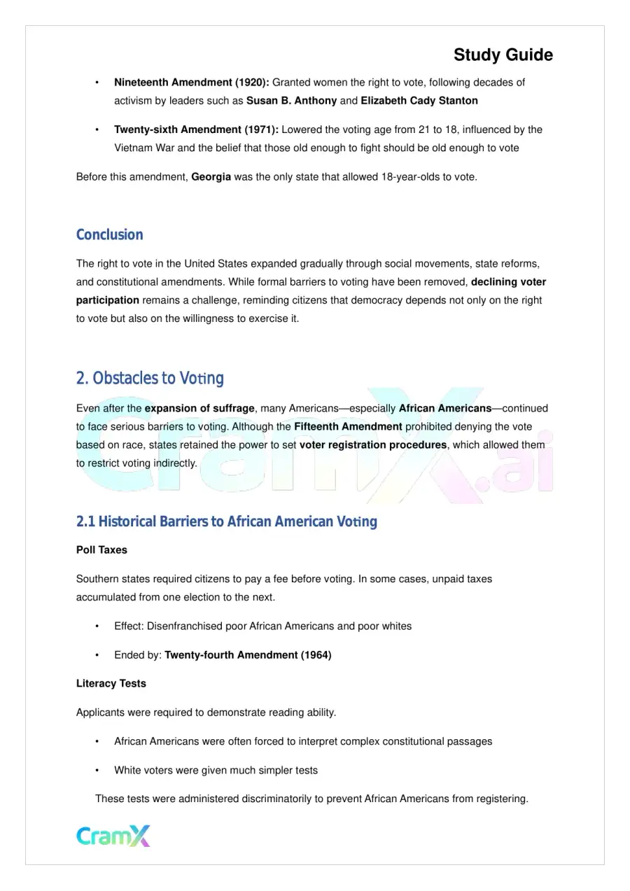 American Government - Voting and Elections, page 2