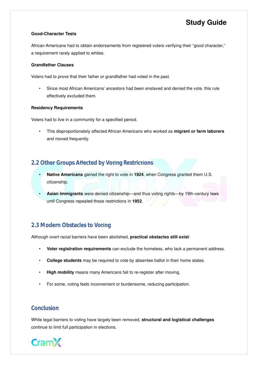 American Government - Voting and Elections, page 3