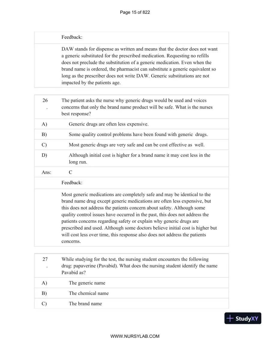 Test Bank for Basic and Clinical Pharmacology, 14th Edition (Chapters 1-33), page 16