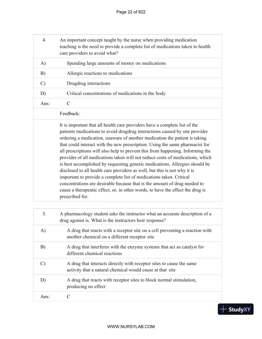 Test Bank for Basic and Clinical Pharmacology, 14th Edition (Chapters 1-33), page 23