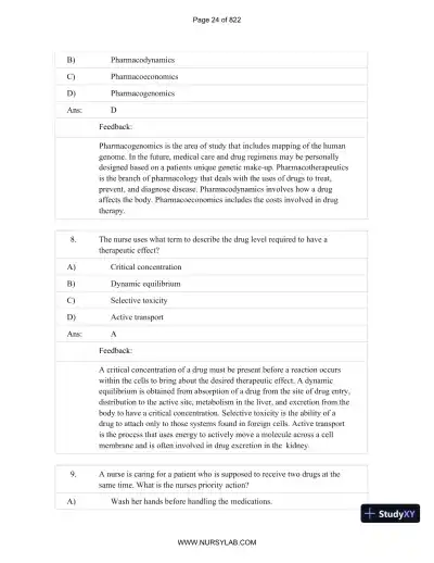 Test Bank for Basic and Clinical Pharmacology, 14th Edition (Chapters 1-33) - Page 25 preview image