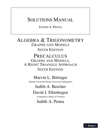 Solution Manual for Algebra and Trigonometry: Graphs and Models, 6th Edition - Page 1 preview image