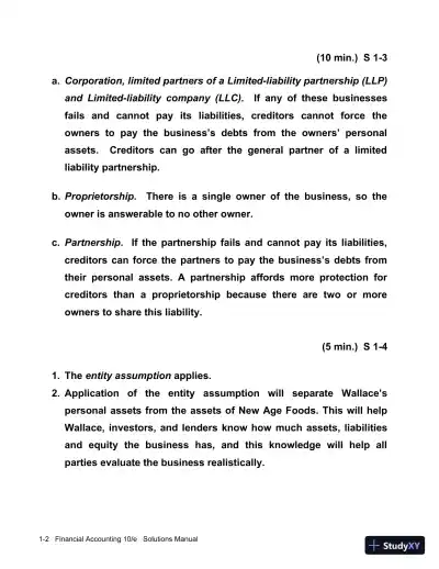 Solution Manual for Financial Accounting, 10th Edition - Page 3 preview image