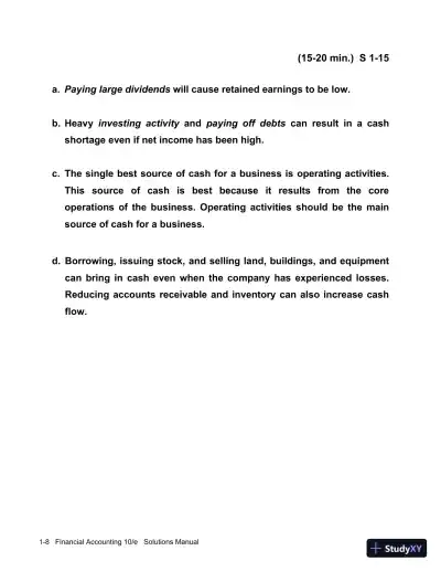 Solution Manual for Financial Accounting, 10th Edition - Page 9 preview image