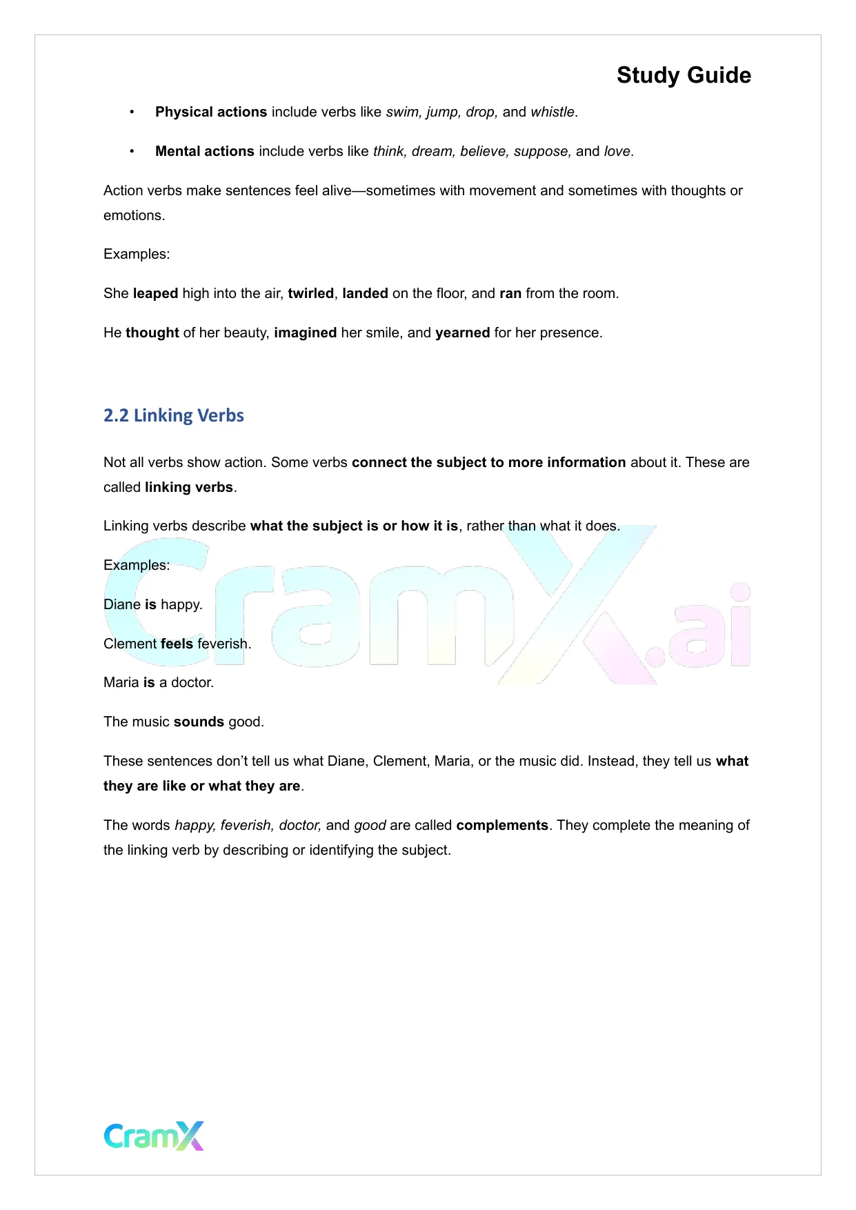 English - Verb Word or Phrase Expressing Action or - Page 3 preview image