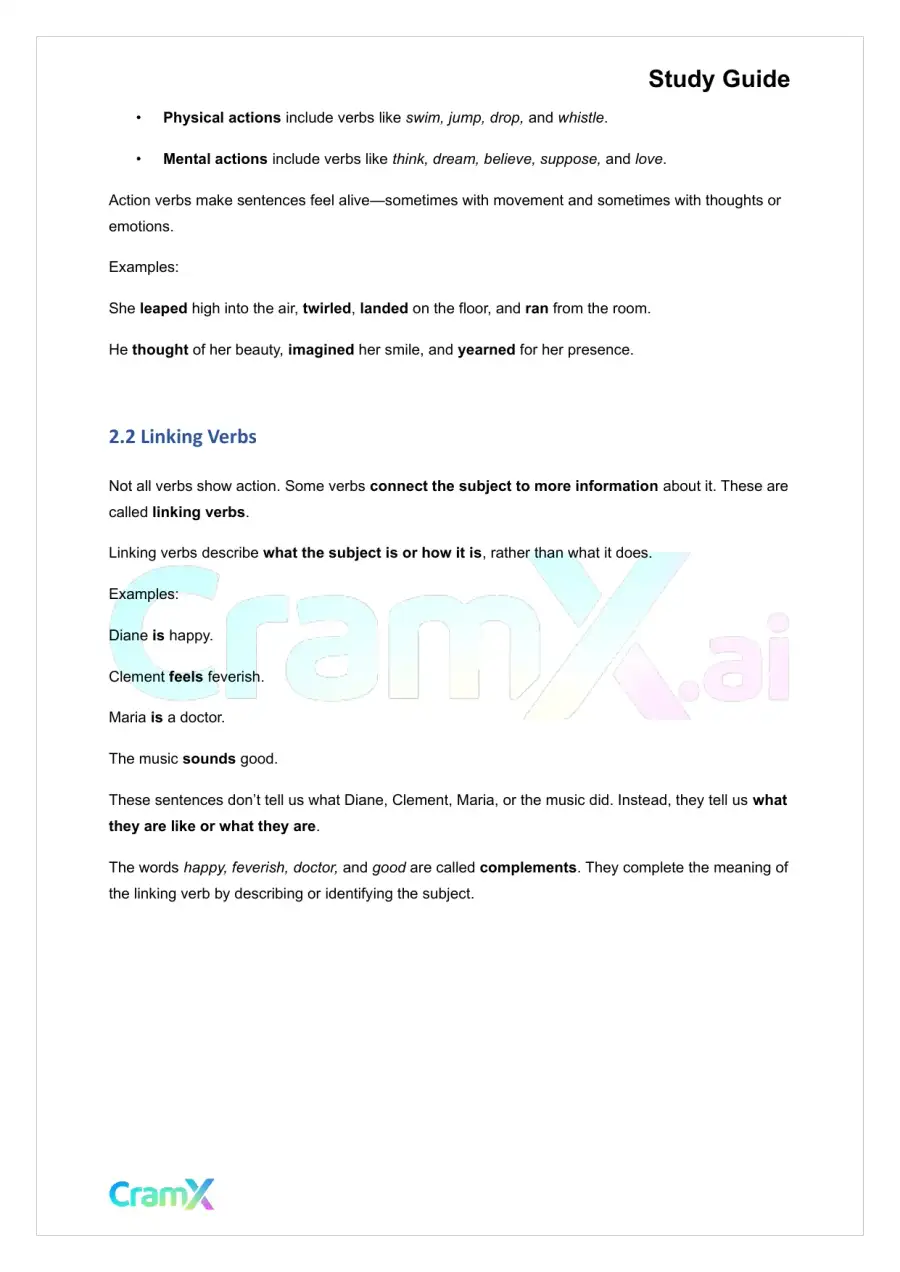 English - Verb Word or Phrase Expressing Action or, page 3