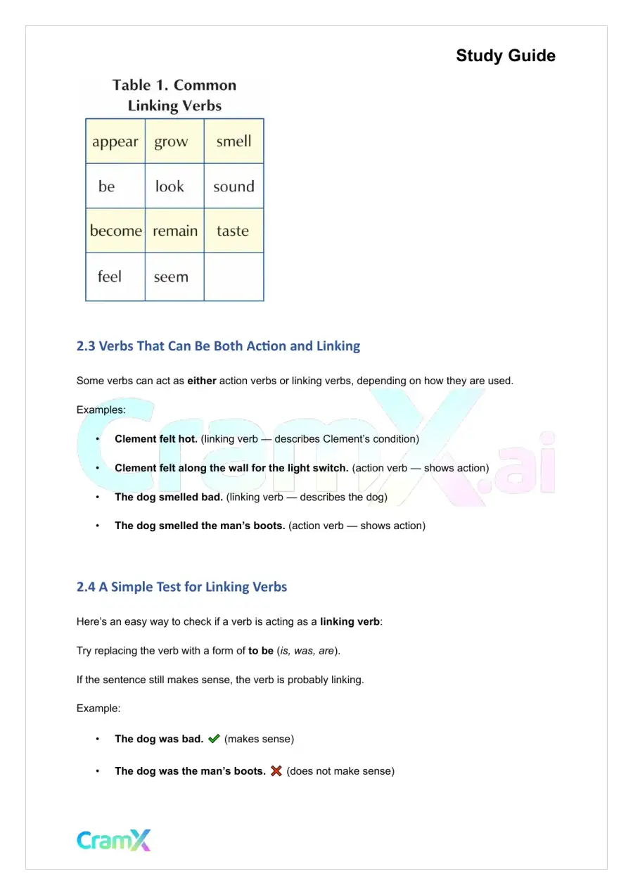 English - Verb Word or Phrase Expressing Action or, page 4