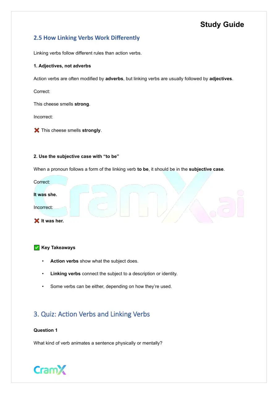 English - Verb Word or Phrase Expressing Action or, page 5