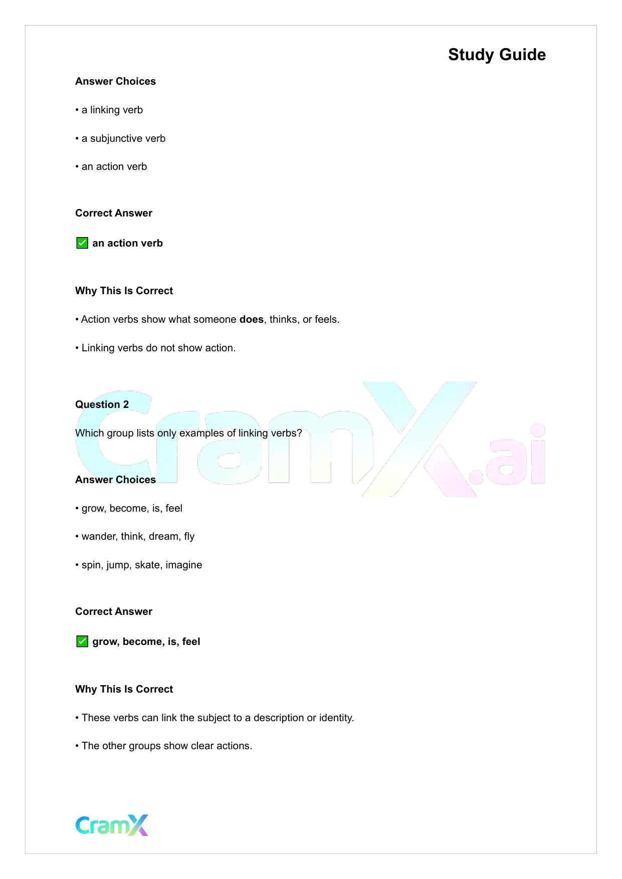 English - Verb Word or Phrase Expressing Action or - Page 6 preview image