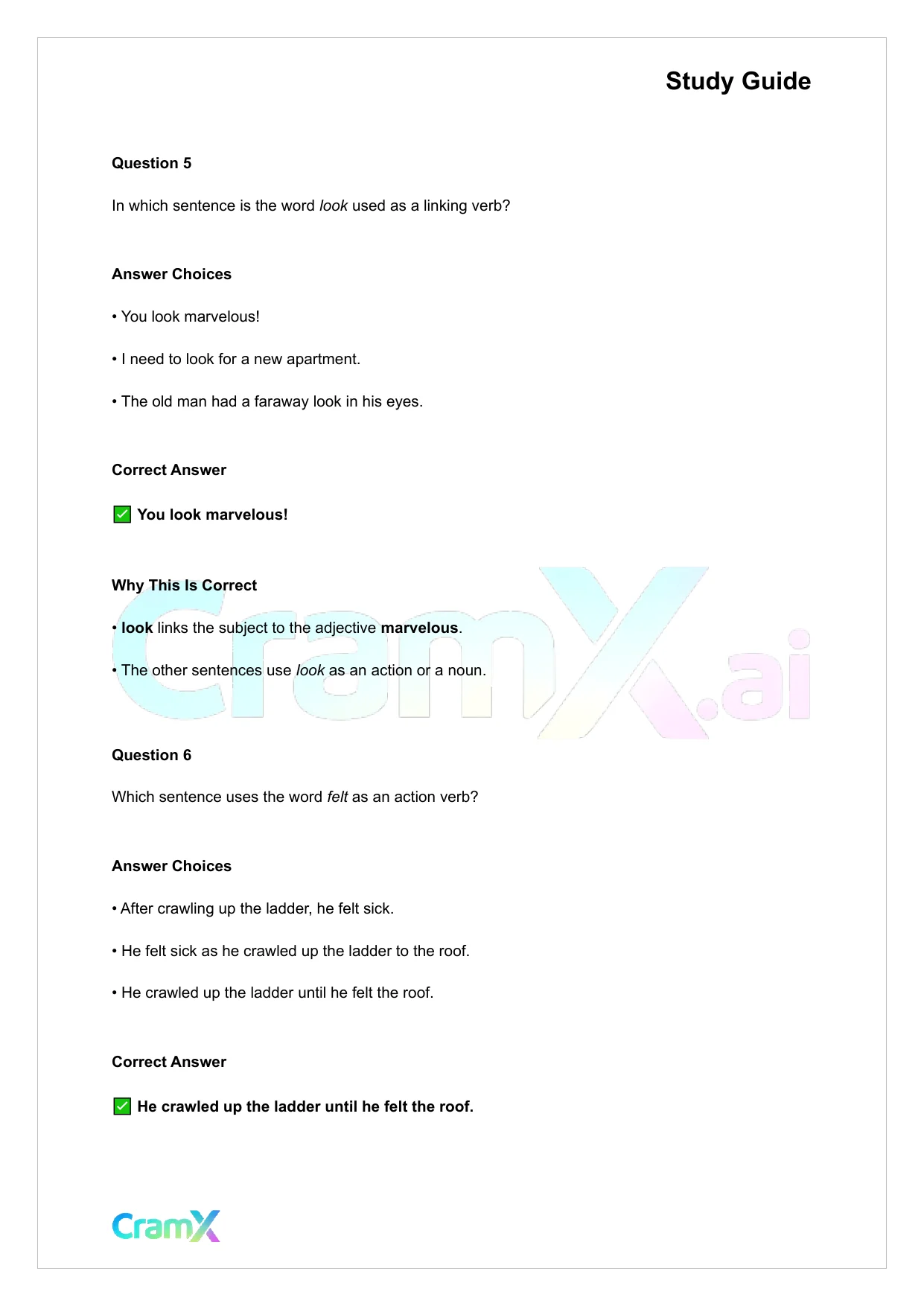 English - Verb Word or Phrase Expressing Action or - Page 8 preview image